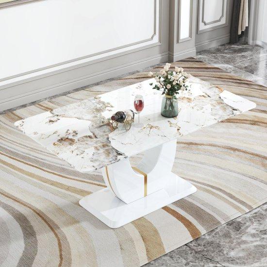 Mermer Desen Yemek Masası