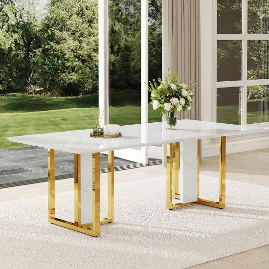 Mermer Desen Yemek Masası