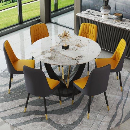 Mermer Desen Yemek Masası