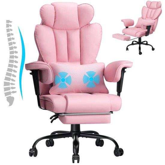 Pembe Çalışma Sandalyesi