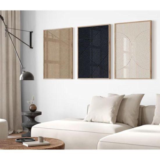 Modern Minimalist Siyah Kahverengi Tonlu Soyut Tuval Duvar Sanatı Seti - 3 Parça 60x90 cm Çerçevesiz