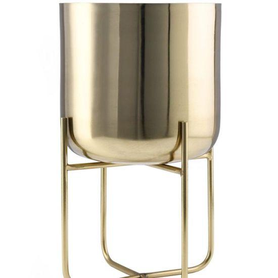 Detachable Metal Standlı Altın Kaplama 33x18 cm Dekoratif İç Mekan Saksısı