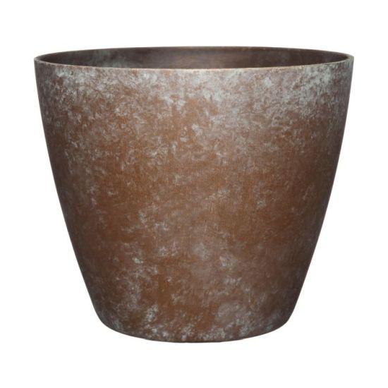 Fırçalanmış Bakır Dokulu 20 cm UV Dayanıklı Dekoratif Bahçe ve Ev Saksısı