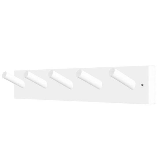 16 cm Delik Aralıklı Beyaz 5 Kancalı Metal Duvar Askısı