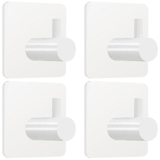 Beyaz Yapışkanlı Havlu Askısı Seti - Banyo ve Mutfak için Dayanıklı Duvar Kancası (4'lü Paket)