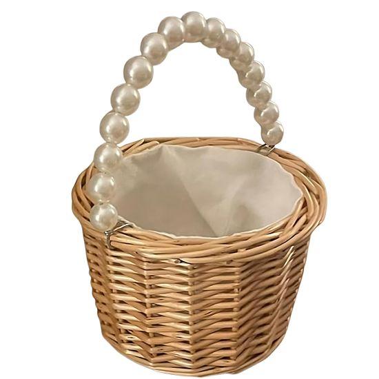 Beyaz Hasır Sepet