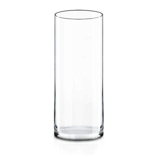 Şeffaf Cam Silindir Vazo - 30x10 cm Çiçek ve Mum İçin Dekoratif Merkezi Süs Vazı