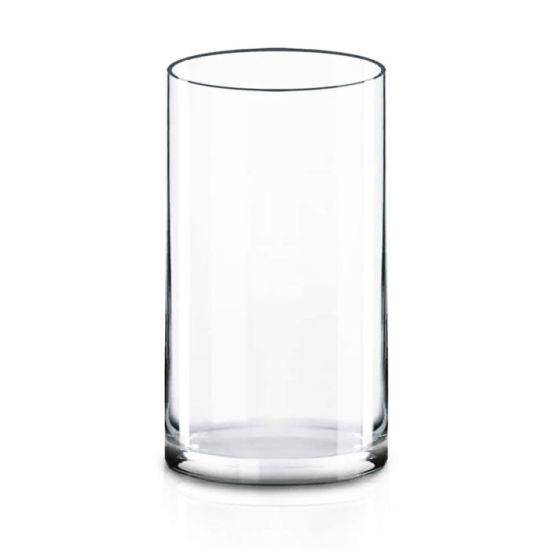 Şeffaf Cam Silindir Vazo 25x13 cm Çiçek ve Mum Standı