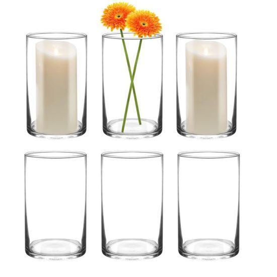 Şık Cam Silindir Vazo Seti - Çiçek ve Mum Dekorasyonu için 6 Adet Şeffaf Cam Vazo (3,5 cm Genişlik x 6 cm Yükseklik)