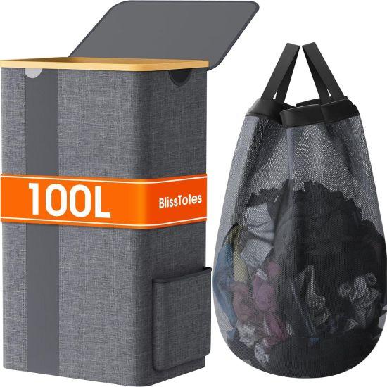 Kapaklı Çamaşır Sepeti