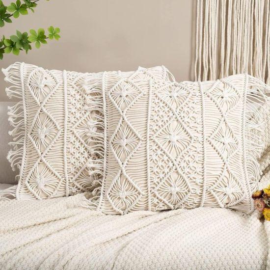 Boho Desenli %100 Pamuklu Çift Püsküllü Yastık Kılıfı Seti