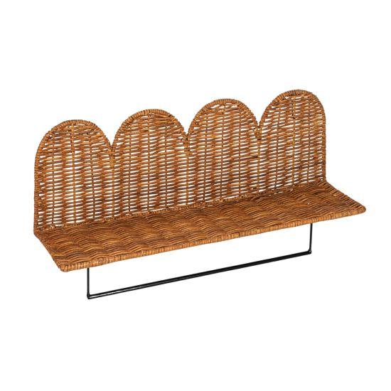 Rattan Duvar Rafı
