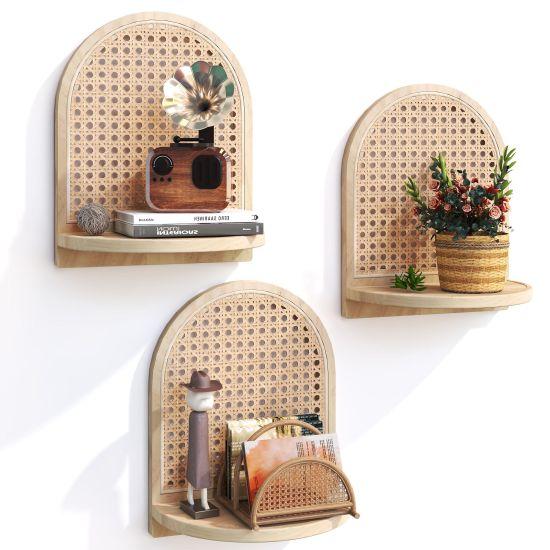 Rattan Duvar Rafı