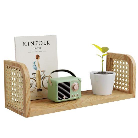 Rattan Duvar Rafı