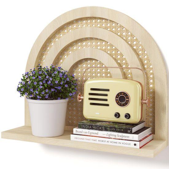 Rattan Duvar Rafı
