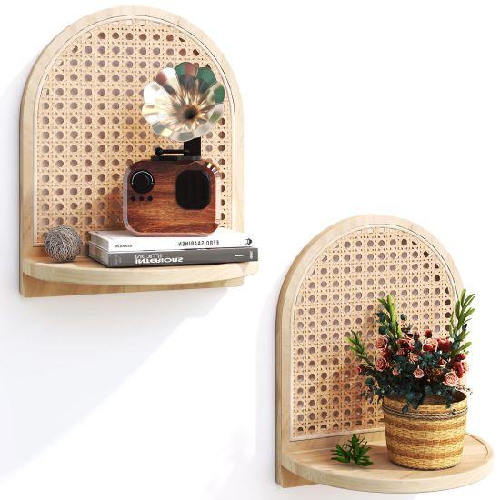Rattan Duvar Rafı