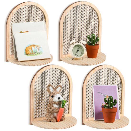 Rattan Duvar Rafı