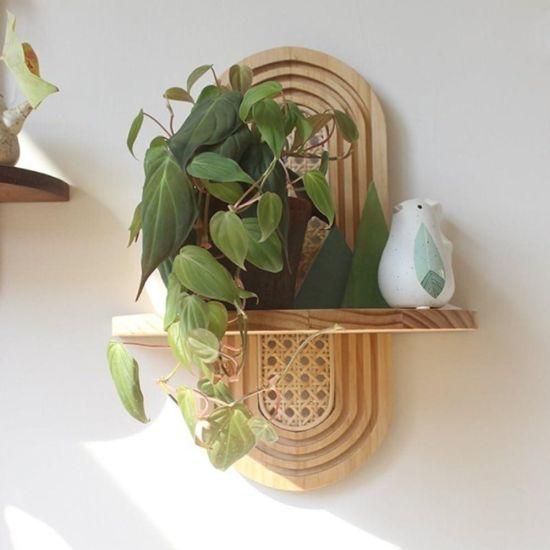 Rattan Duvar Rafı
