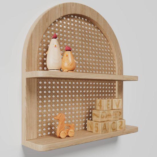 Rattan Duvar Rafı