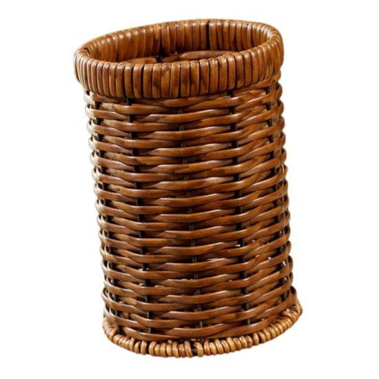 Dokulu Rattan Mutfak Gereçleri Düzenleyici - Çok Bölmeli Pratik Kaşıklık 