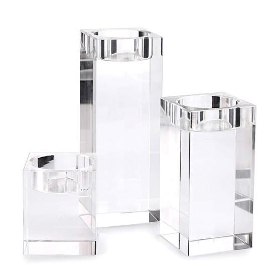 3lü Cam Şamdan Mumluk