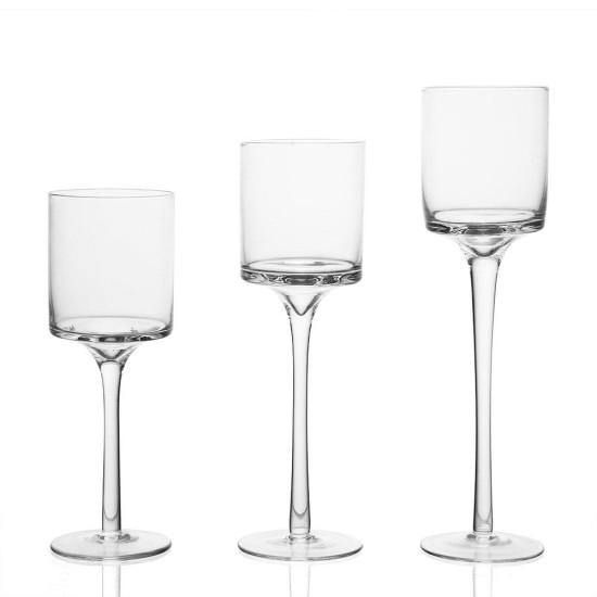 3lü Cam Şamdan Mumluk