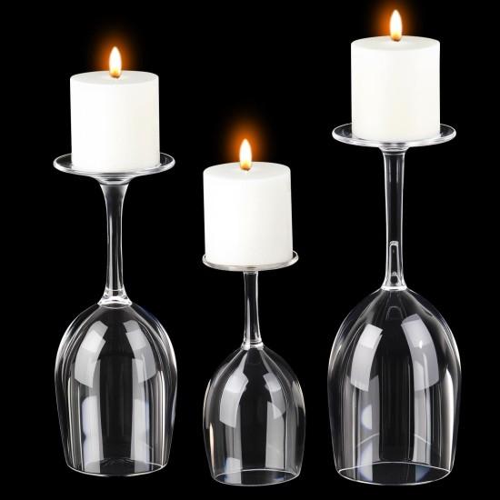 3lü Cam Şamdan Mumluk