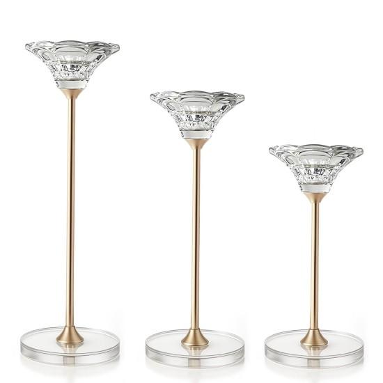 3lü Cam Şamdan Mumluk