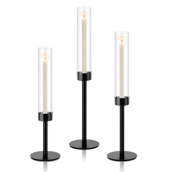 3lü Cam Şamdan Mumluk