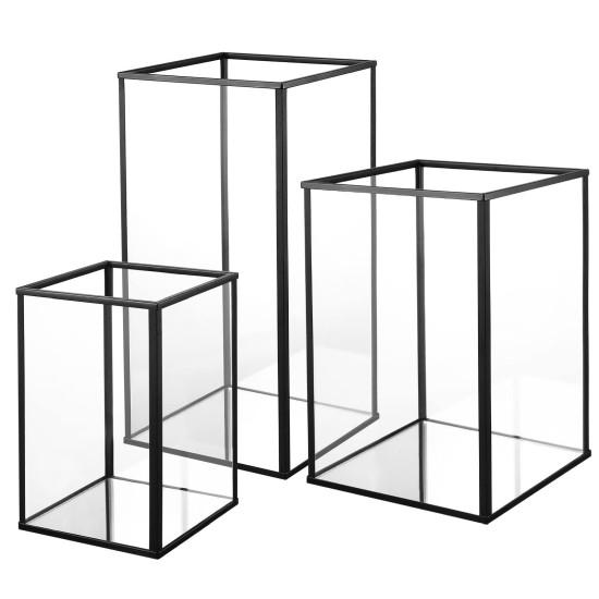 3lü Cam Şamdan Mumluk