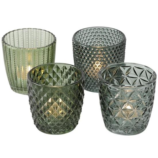 3lü Cam Şamdan Mumluk