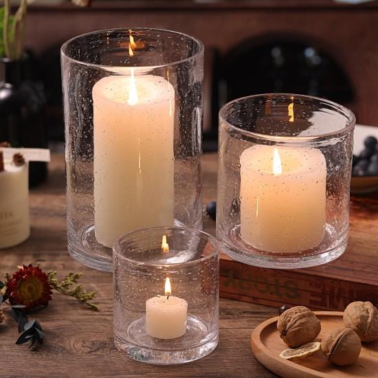 3lü Cam Şamdan Mumluk