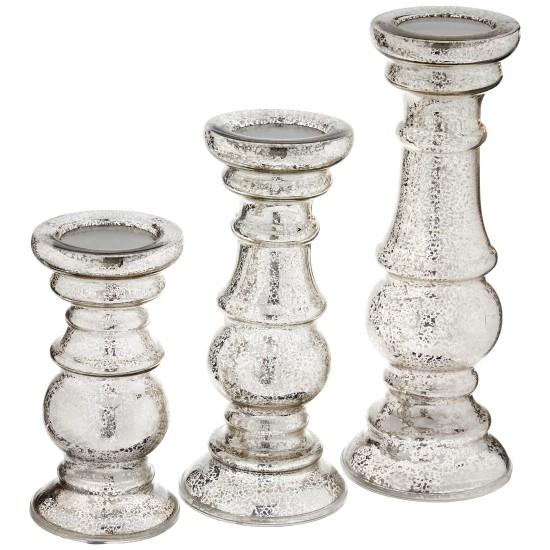 3lü Cam Şamdan Mumluk