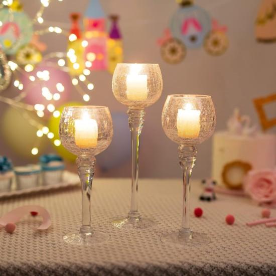 3lü Cam Şamdan Mumluk