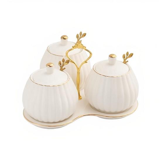 3'lü Porselen Kavanoz