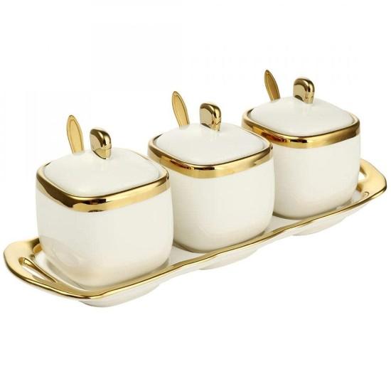 3'lü Porselen Kavanoz