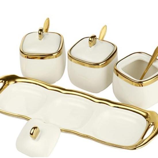 3'lü Porselen Kavanoz