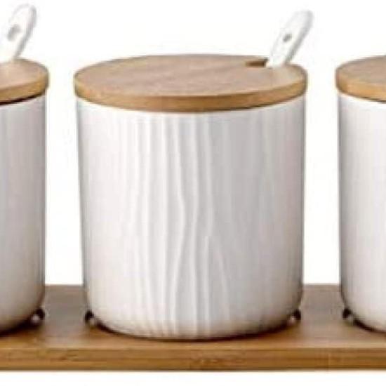 3'lü Porselen Kavanoz