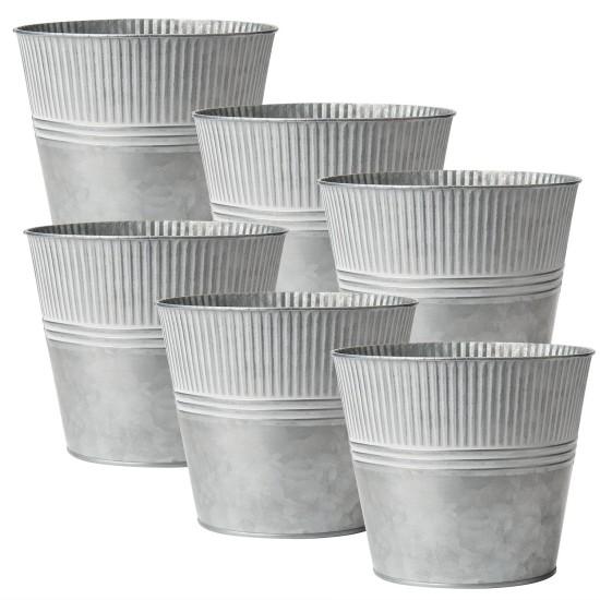 Galvaniz Metal Çiçek Kovası