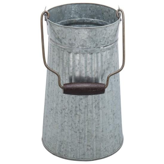 Galvaniz Metal Çiçek Kovası