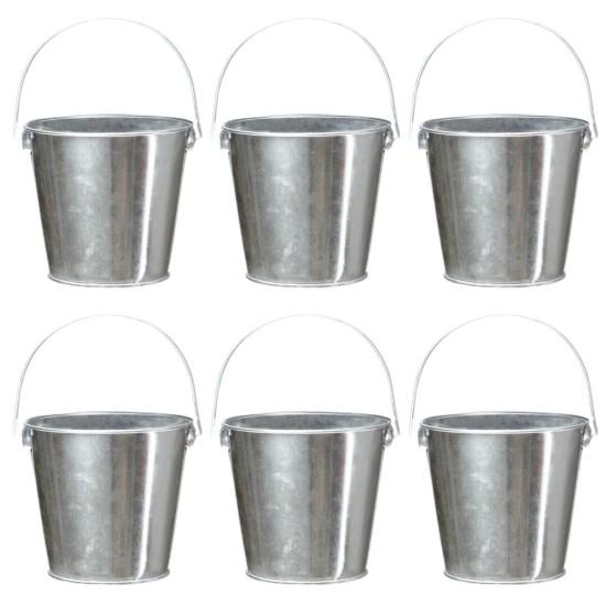 Galvaniz Metal Çiçek Kovası