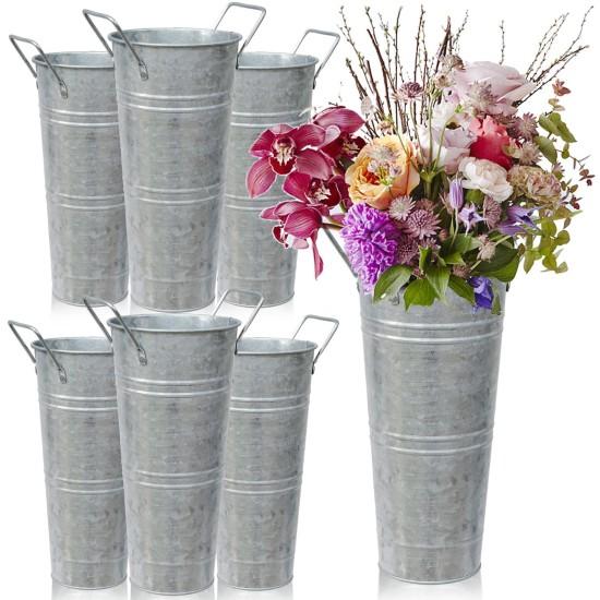 Galvaniz Metal Çiçek Kovası