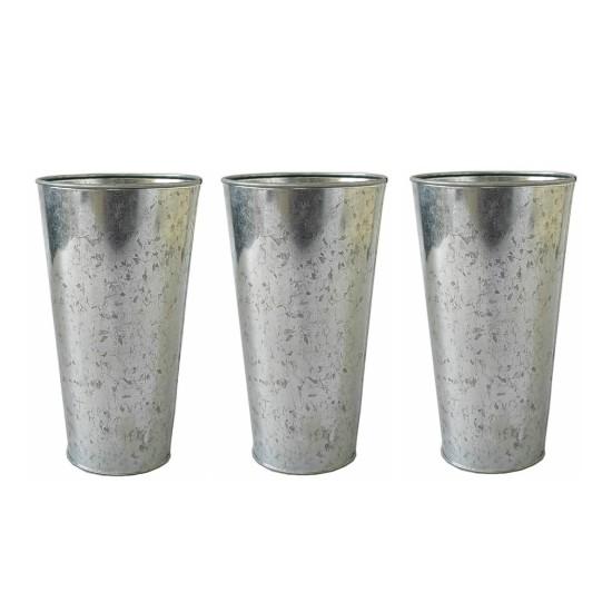 Galvaniz Metal Çiçek Kovası