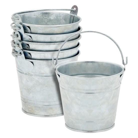 Galvaniz Metal Çiçek Kovası