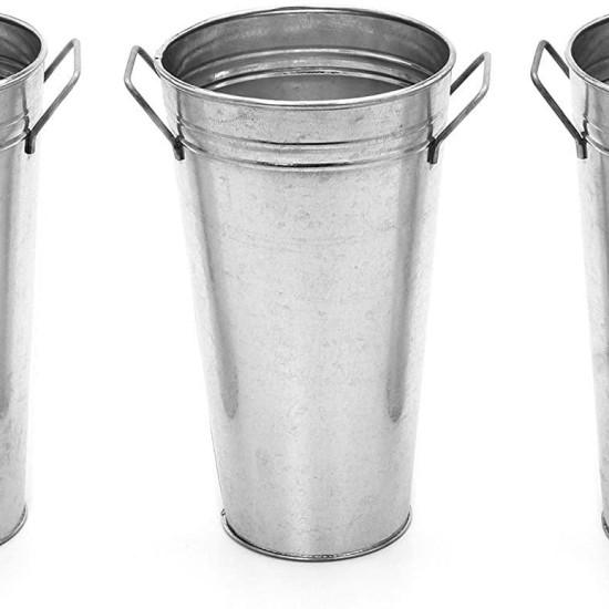 Galvaniz Metal Çiçek Kovası