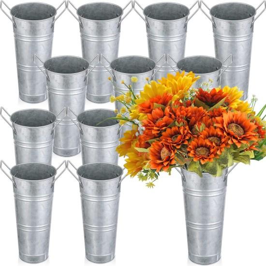 Galvaniz Metal Çiçek Kovası