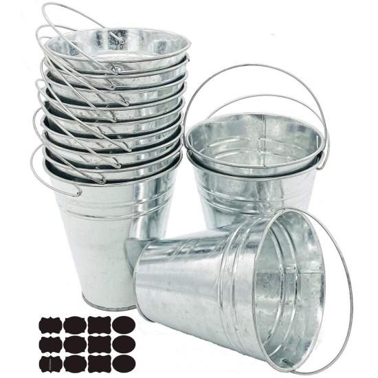 Galvaniz Metal Çiçek Kovası
