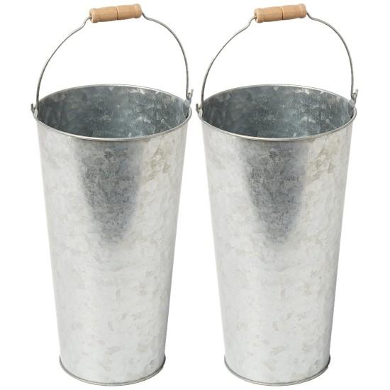 Galvaniz Metal Çiçek Kovası