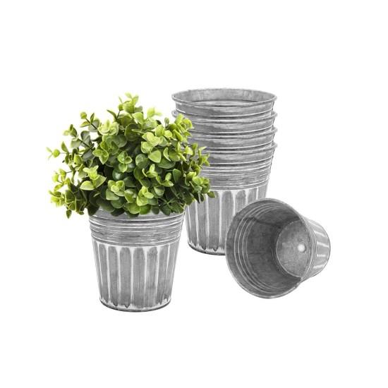 Galvaniz Metal Çiçek Kovası