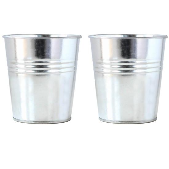 Galvaniz Metal Çiçek Kovası